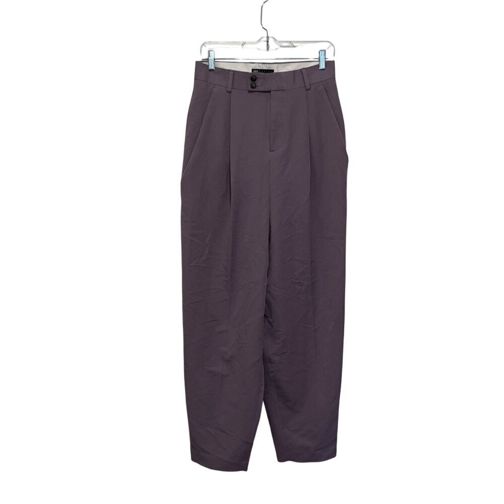 Asos Design Purple High-Waisted Pleated Lightweight Women's Trousers Pant Size 3